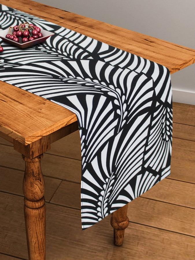 Cotton Black Zebra Table Runner