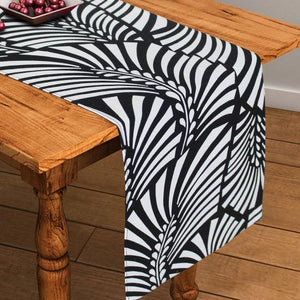 Cotton Black Zebra 152cm Length Table Runner Pack Of 1 freeshipping - Airwill