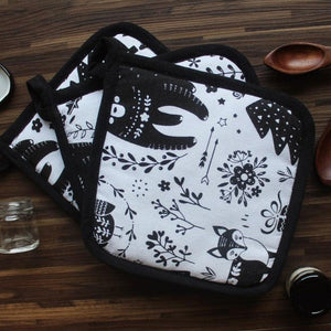 Cotton Wild Animals Pot Holders Pack Of 3 freeshipping - Airwill