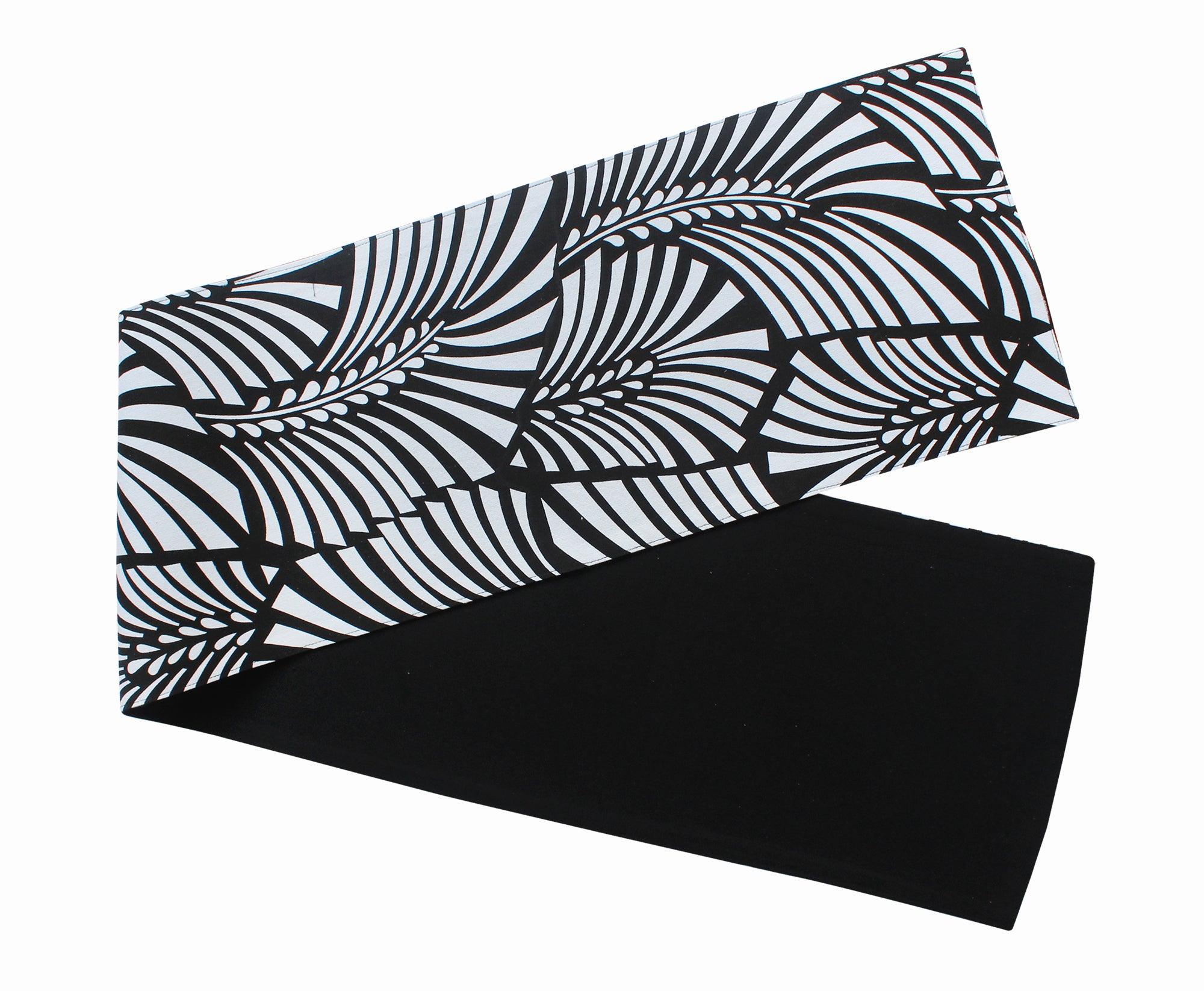 Cotton Black Zebra Table Runner