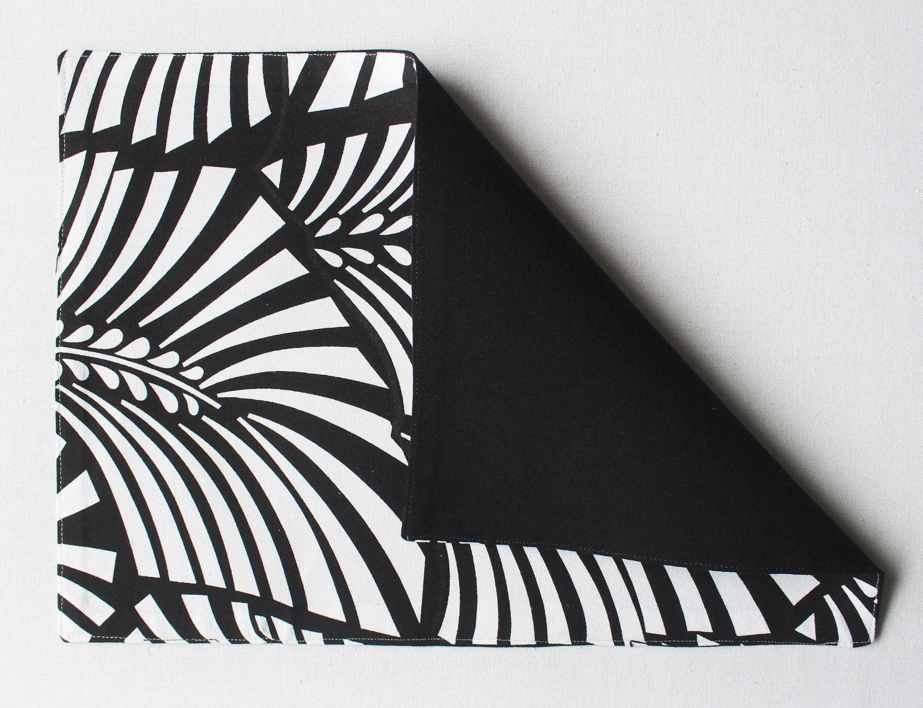 Cotton Black Zebra Table Placemats Pack Of 4