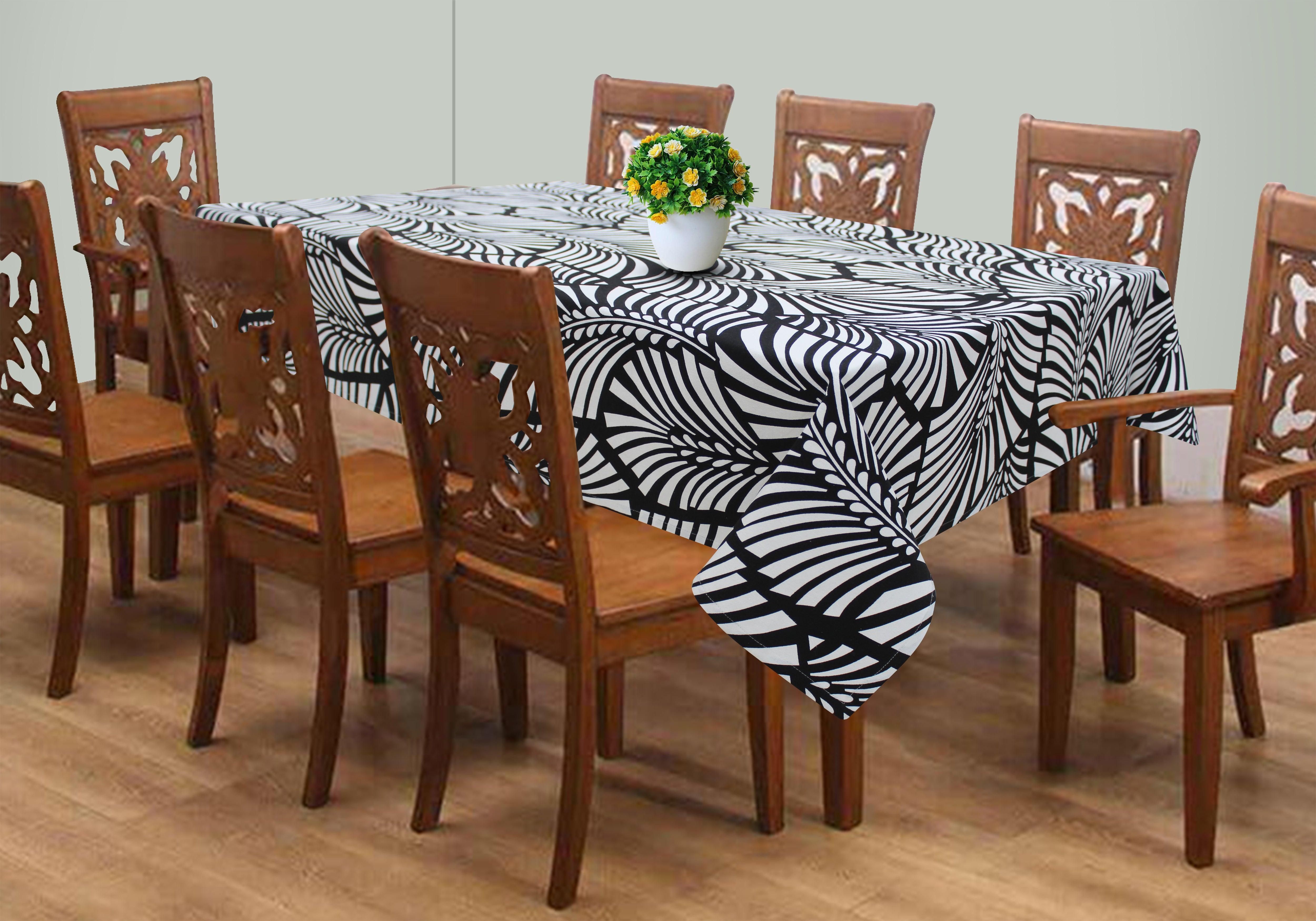 Cotton Black Zebra 8 Seater Table Cloths