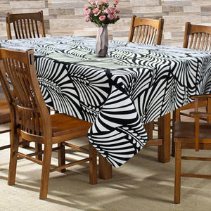 Cotton Black Zebra 6 Seater Table Cloths Pack Of 1 freeshipping - Airwill