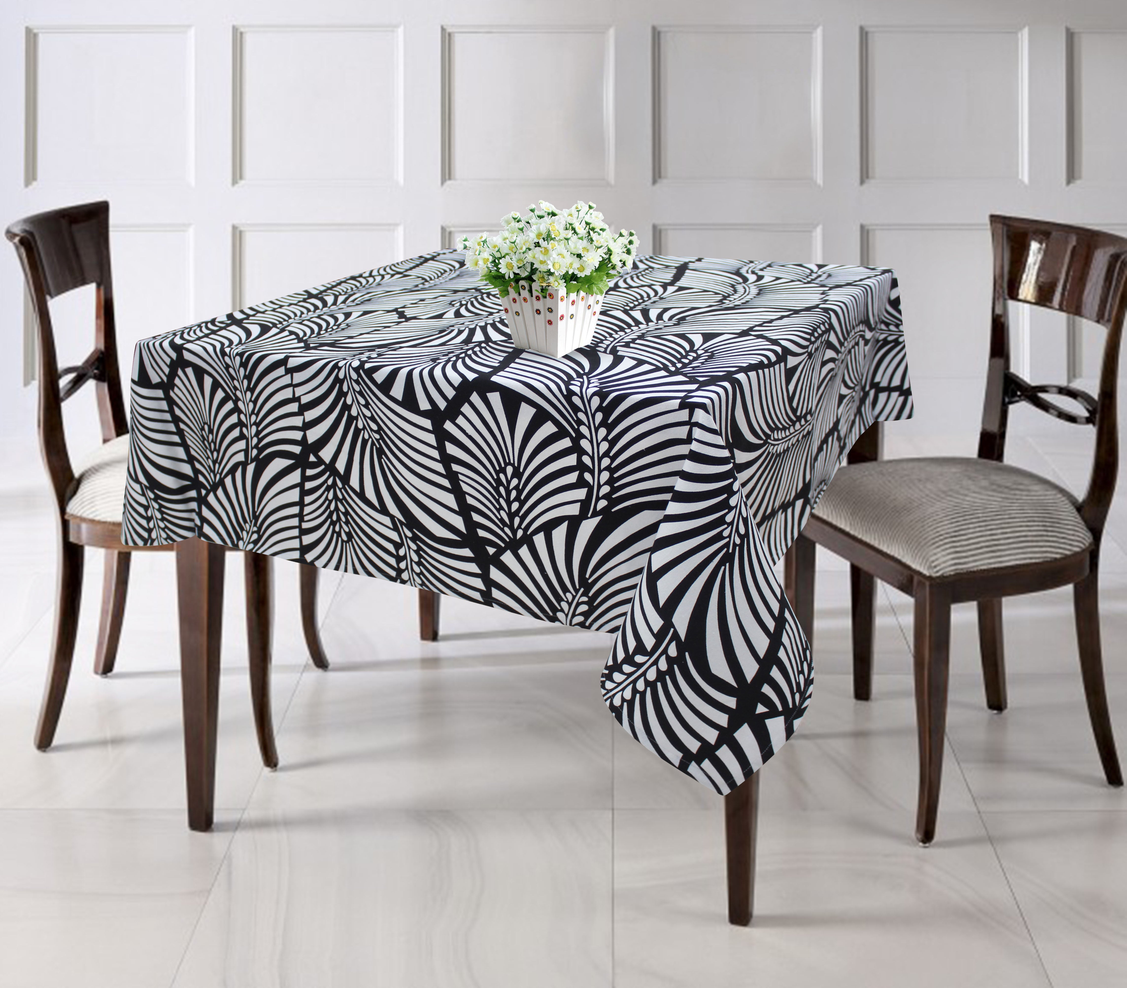 Cotton Black Zebra 4 Seater Table Cloths