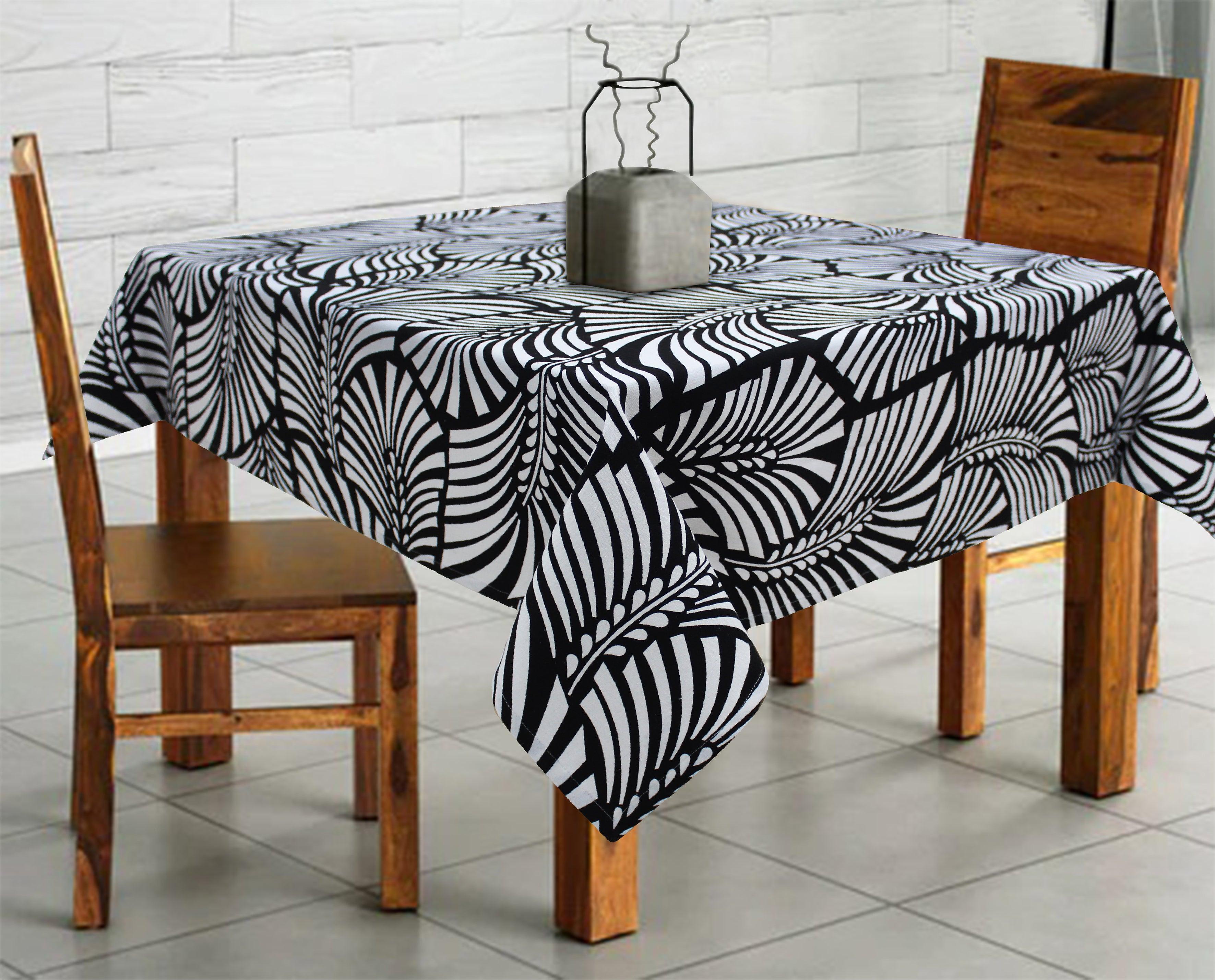 Cotton Black Zebra 2 Seaters Table Cloths