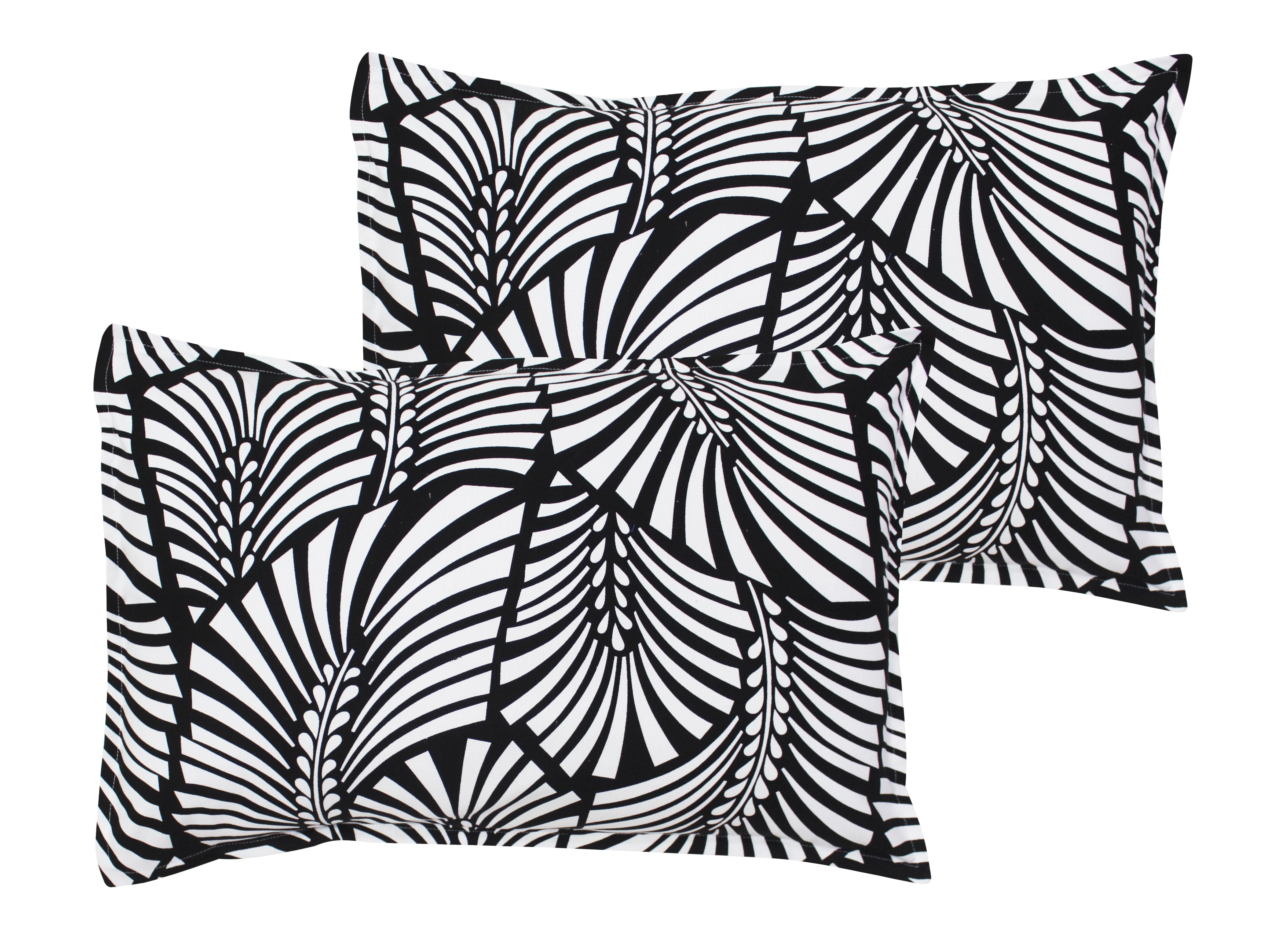 Cotton Black Zebra Pillow Covers Pack Of 2