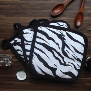 Cotton White Tiger Stripe Pot Holders Pack Of 3 freeshipping - Airwill