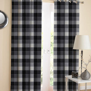 Cotton Dobby Black 7ft Door Curtains Pack Of 2 freeshipping - Airwill