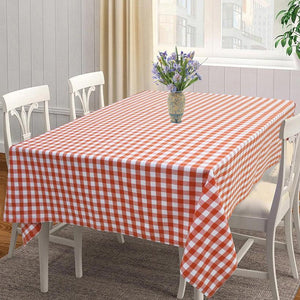 Cotton Gingham Check Orange 4 Seater Table Cloths Pack Of 1 freeshipping - Airwill