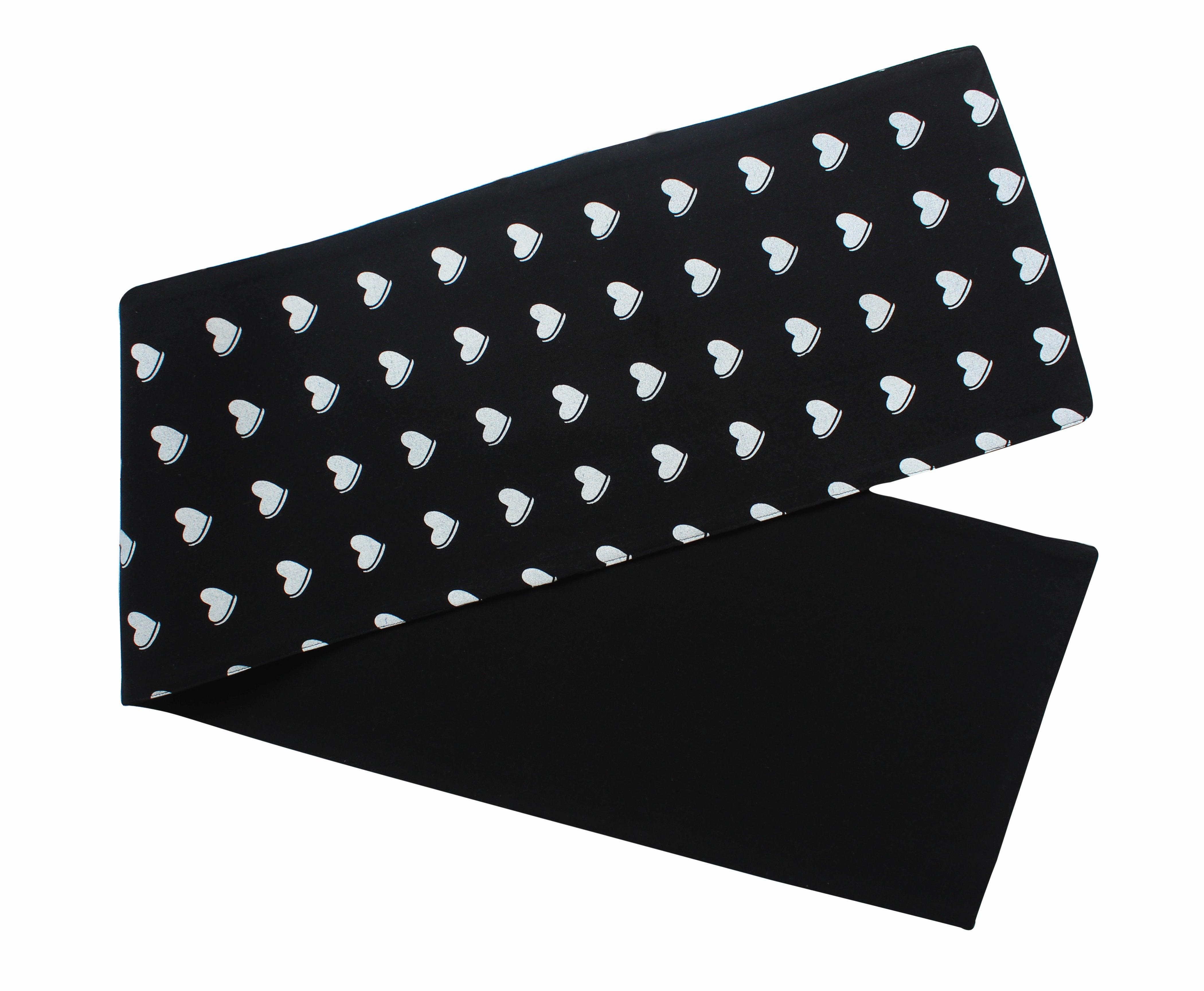 Cotton Black Heart Table Runner