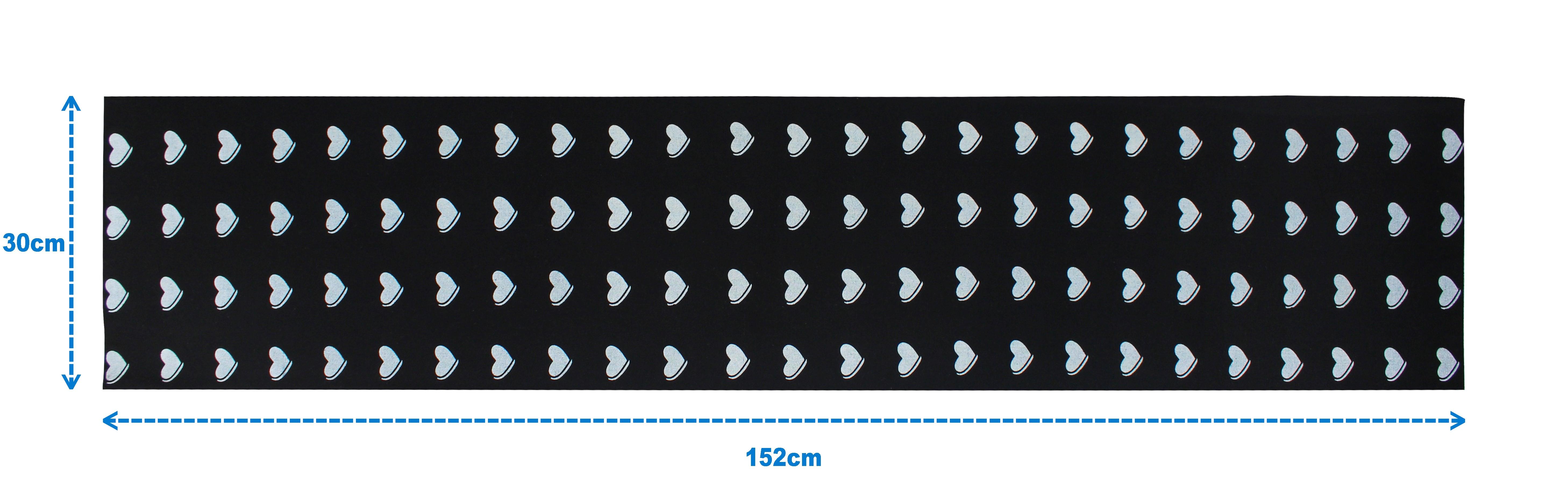 Cotton Black Heart Table Runner