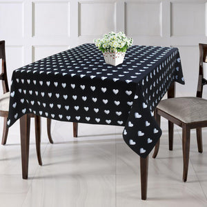 Cotton Black Heart 2 Seater Table Cloths Pack Of 1 freeshipping - Airwill
