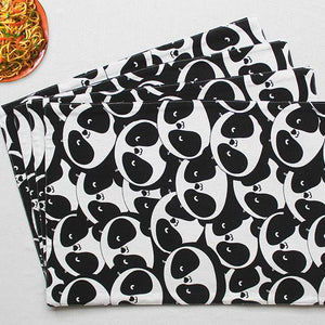 Cotton Black Panda Table Placemats Pack Of 4 freeshipping - Airwill