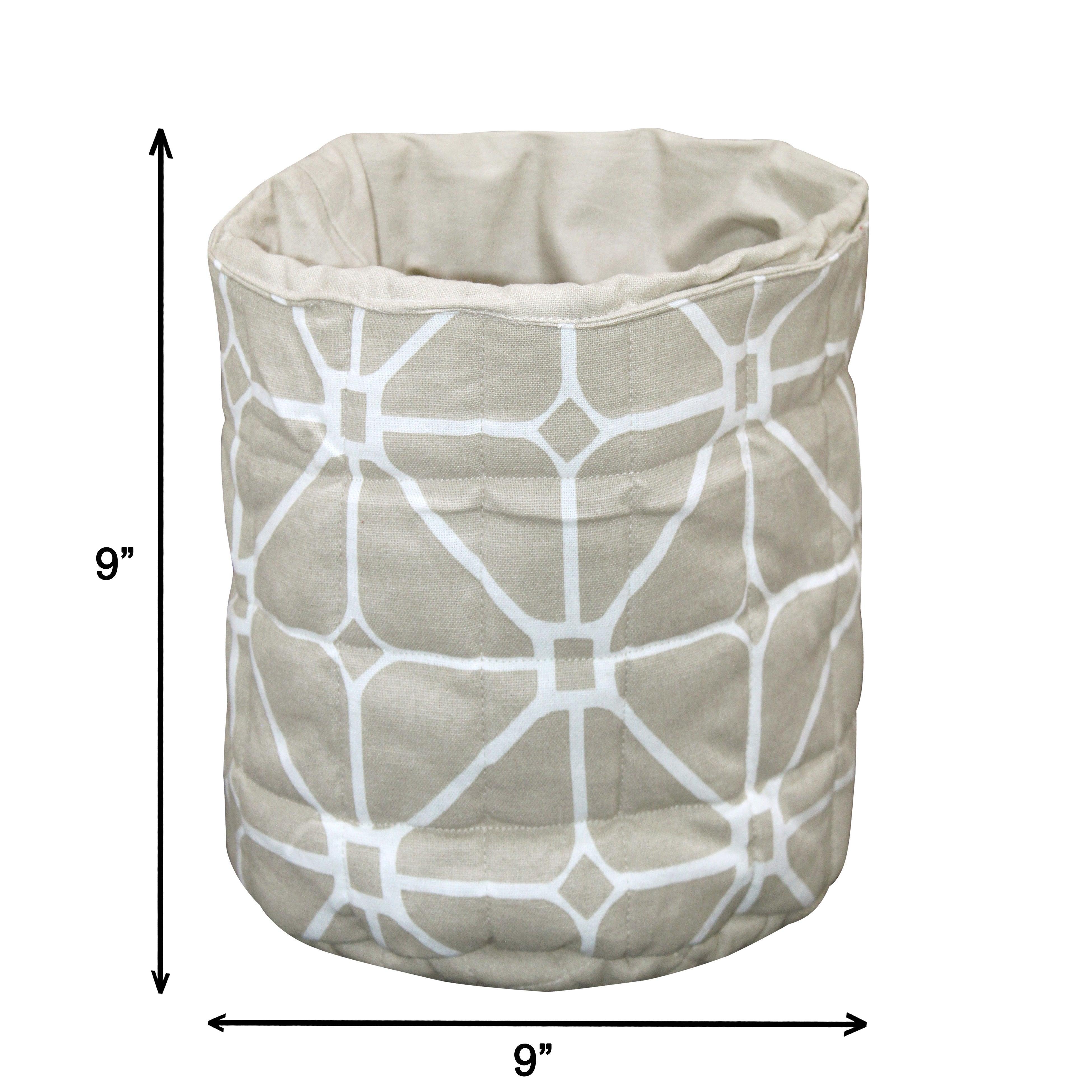 Cotton Beige Diamond Fruit Basket