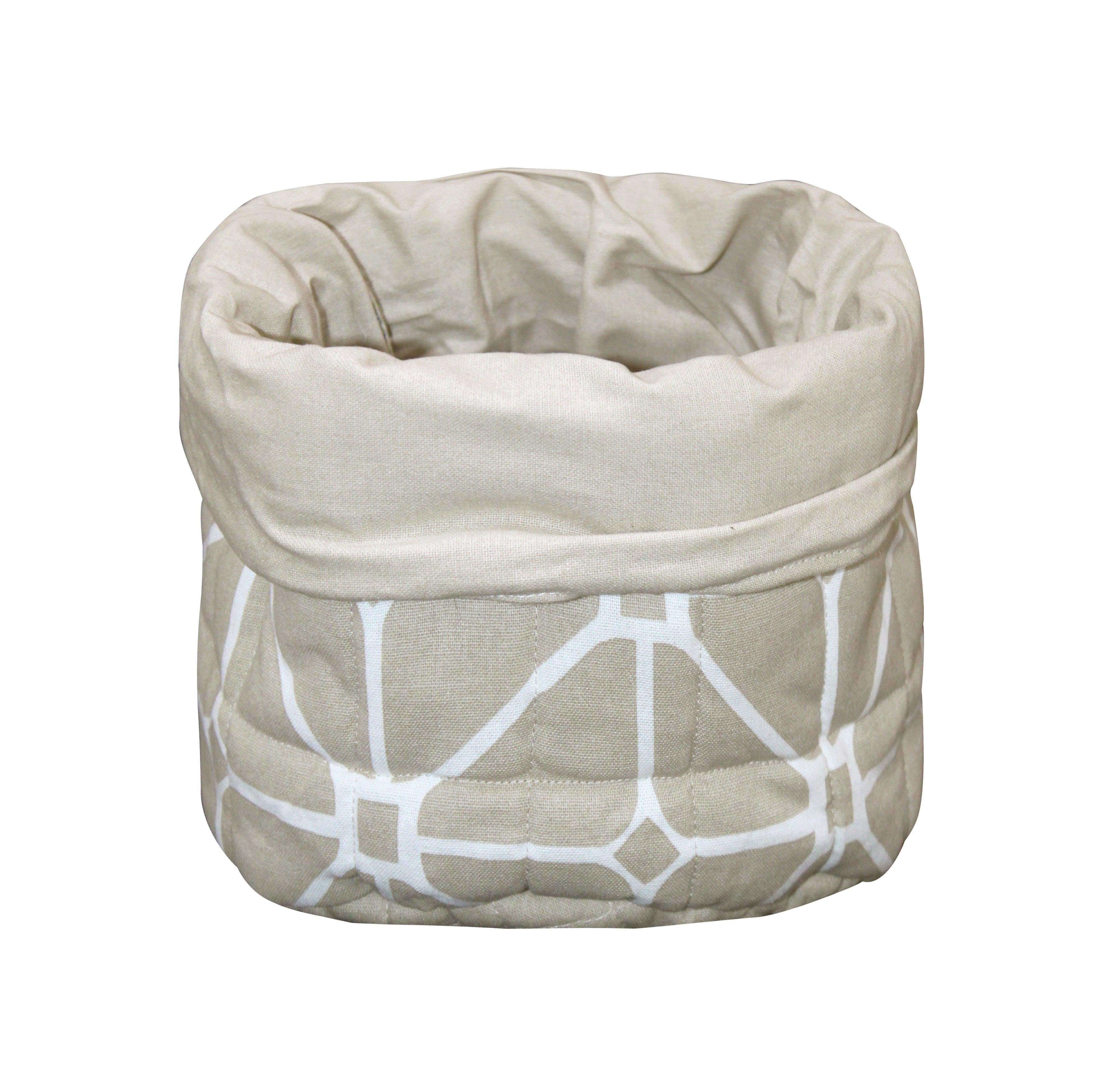 Cotton Beige Diamond Fruit Basket