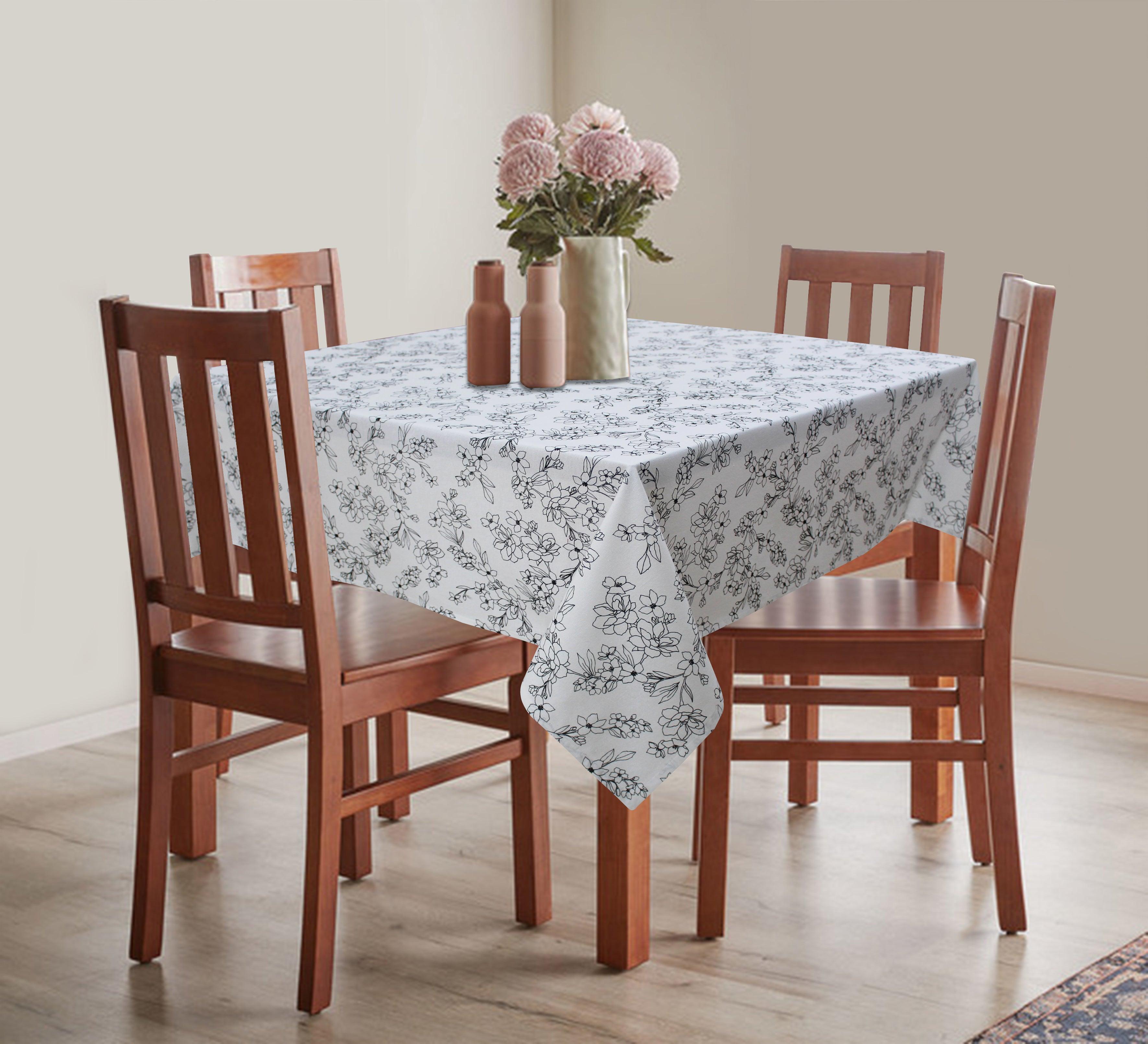Cotton Pencil Flower 4 Seater Table Cloths