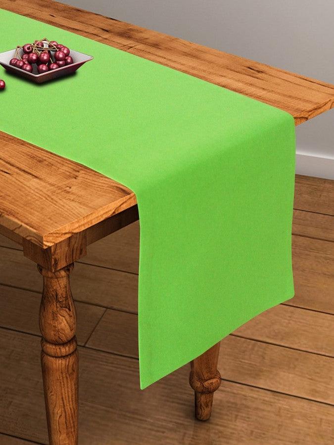 Cotton Solid Apple Green Table Runner