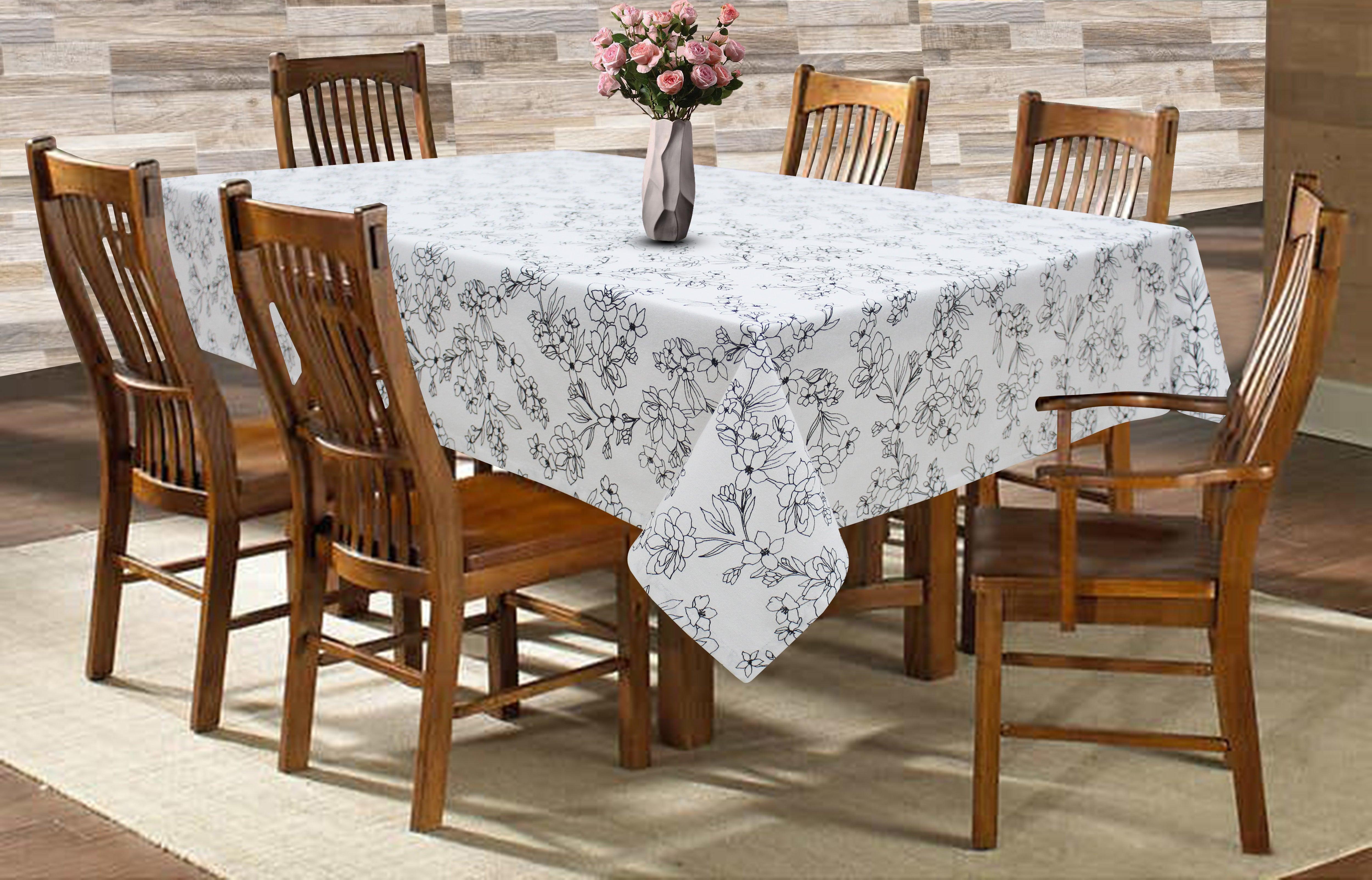 Cotton Pencil Flower 6 Seater Table Cloths