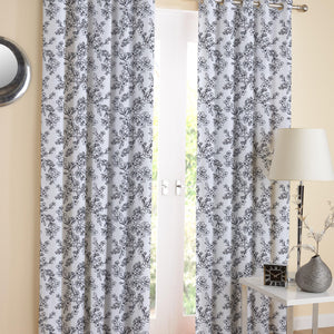Cotton Pencil Flower Long 9ft Door Curtains Pack Of 2 freeshipping - Airwill
