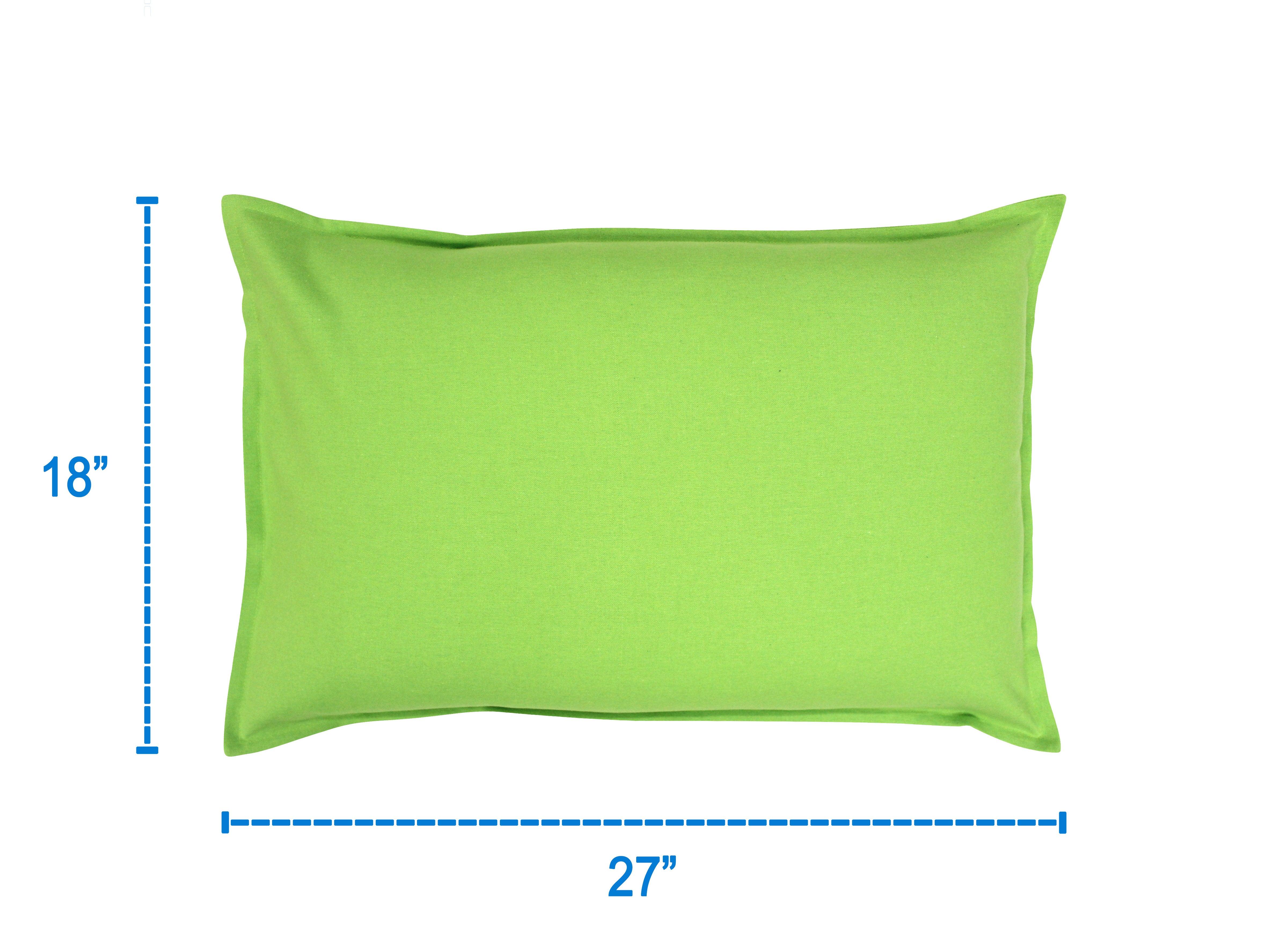 Cotton Solid Apple Green Pillow Covers Pack Of 2