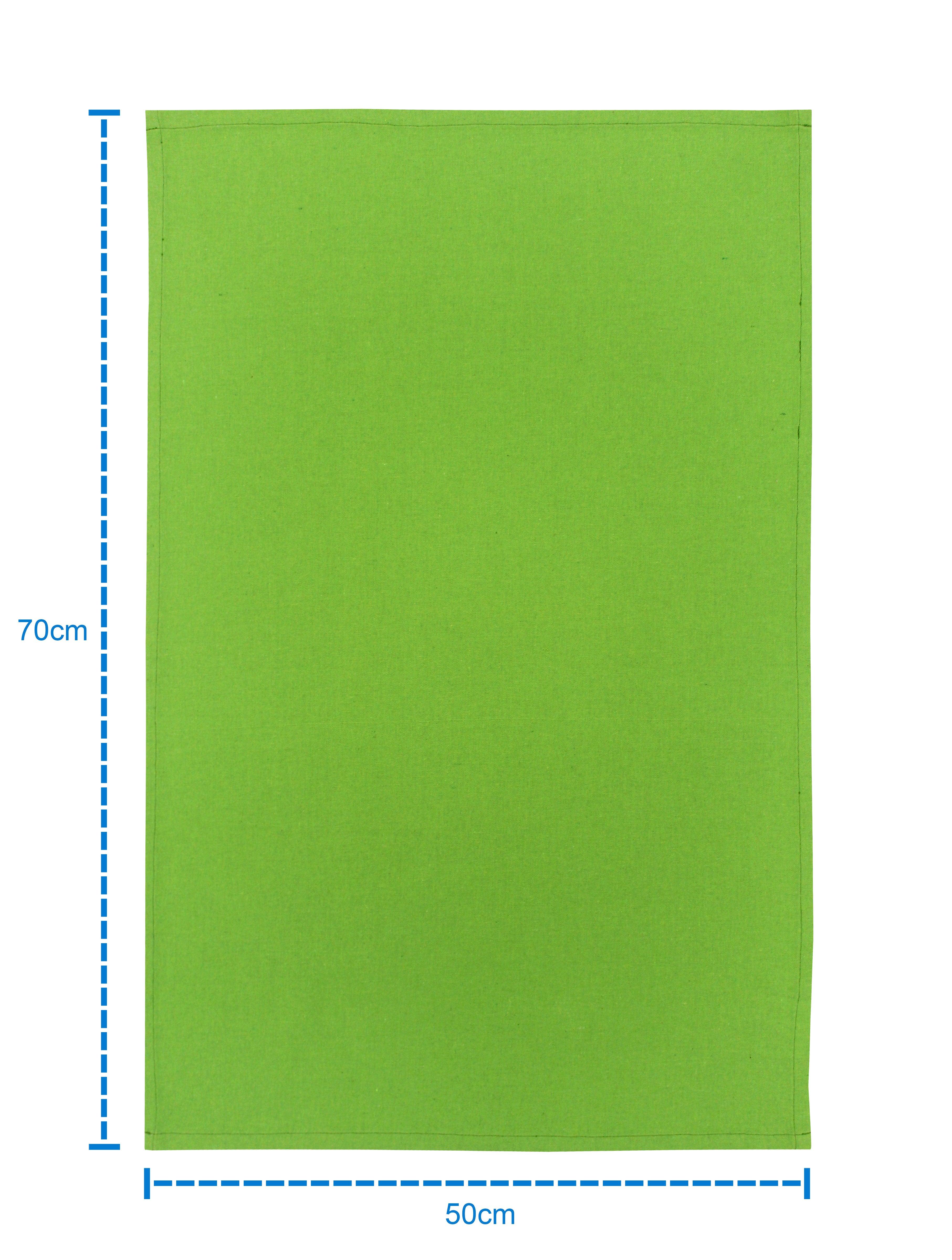 Cotton Solid Apple Green Kitchen Towels Pack Of 4