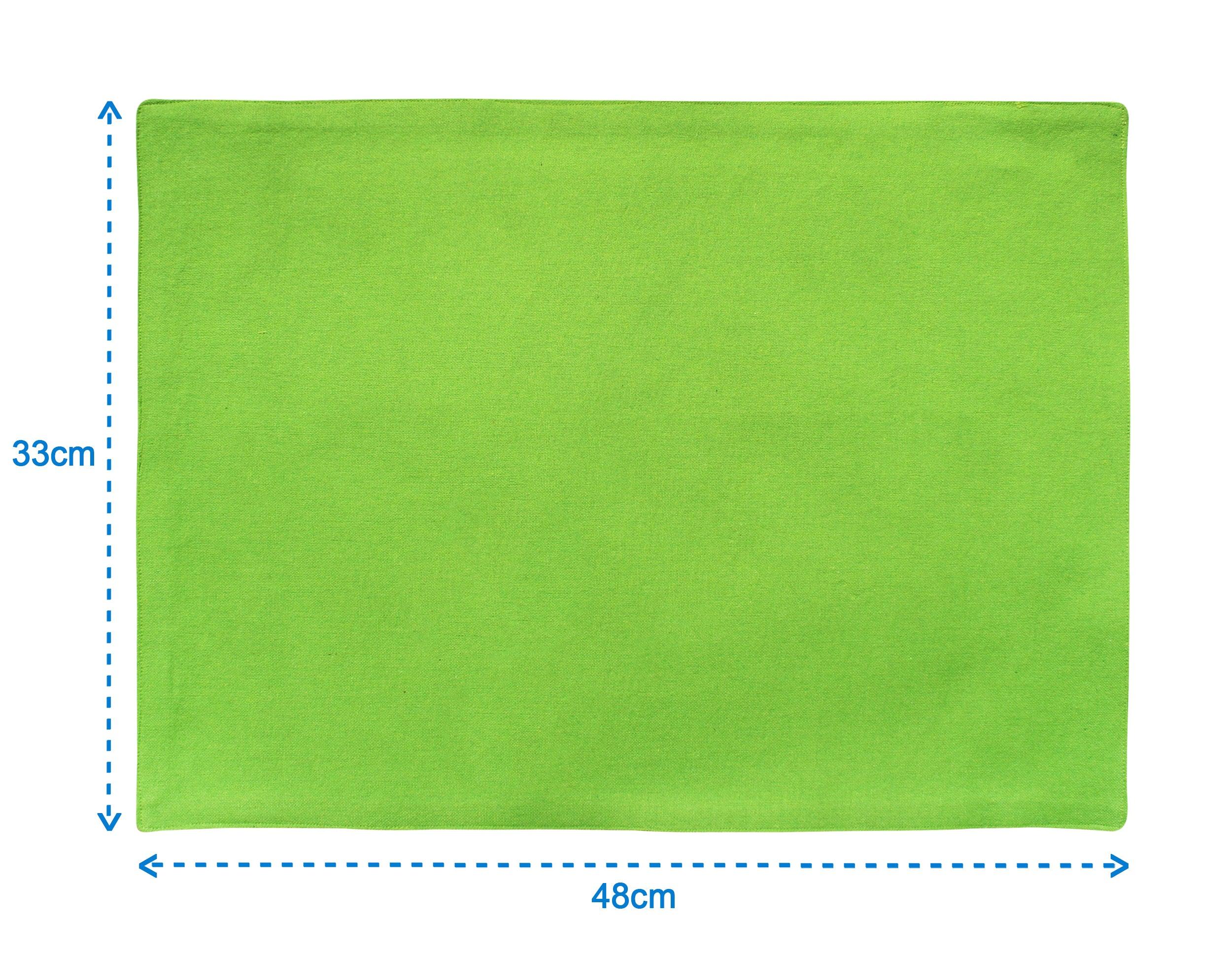 Cotton Solid Apple Green Table Placemats Pack of 4