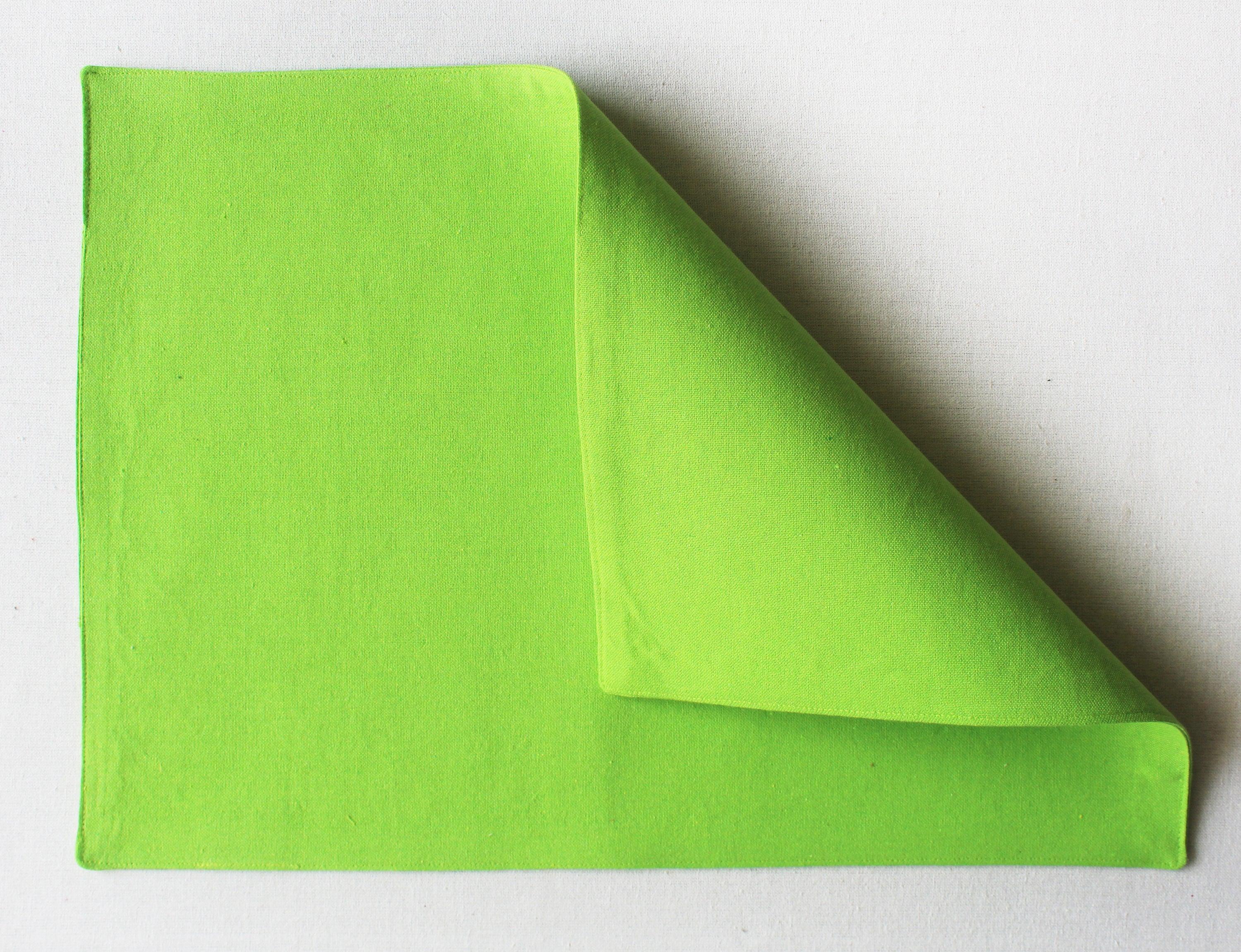 Cotton Solid Apple Green Table Placemats Pack of 4