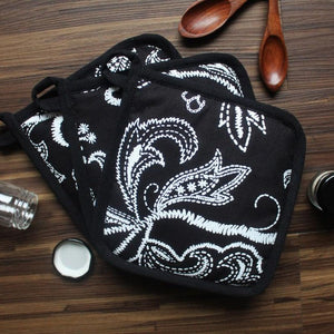Cotton Black Flower Pot Holders Pack Of 3 freeshipping - Airwill