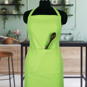 Cotton Solid Apple Green Free Size Apron Pack of 1 freeshipping - Airwill