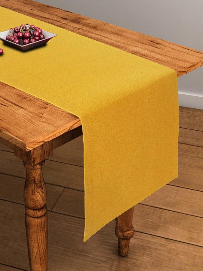 Cotton Solid Yellow Table Runner
