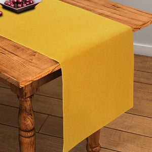 Cotton Solid Yellow 152cm Length Table Runner Pack Of 1 freeshipping - Airwill