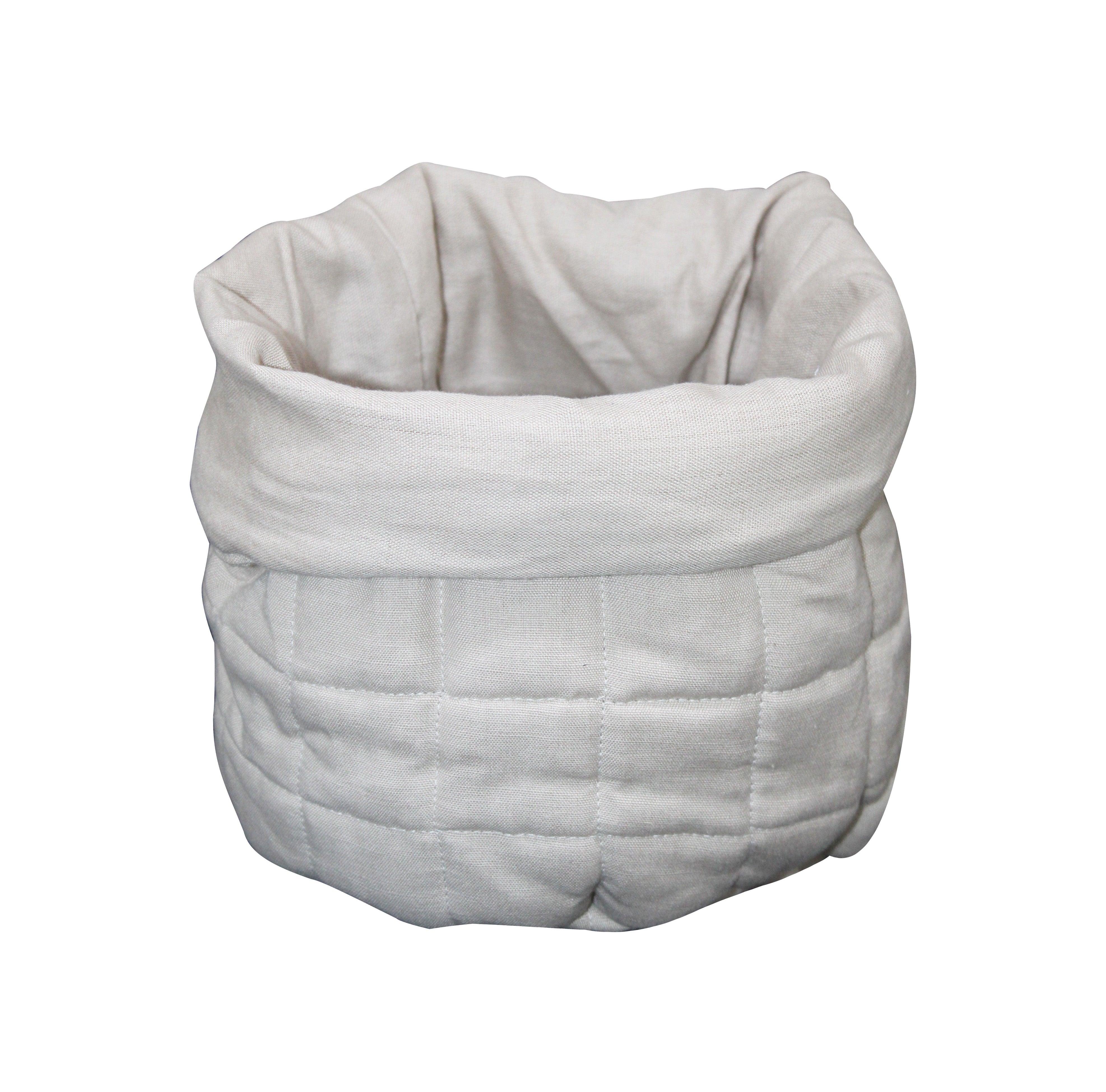 Cotton Solid Grey Check Fruit Basket