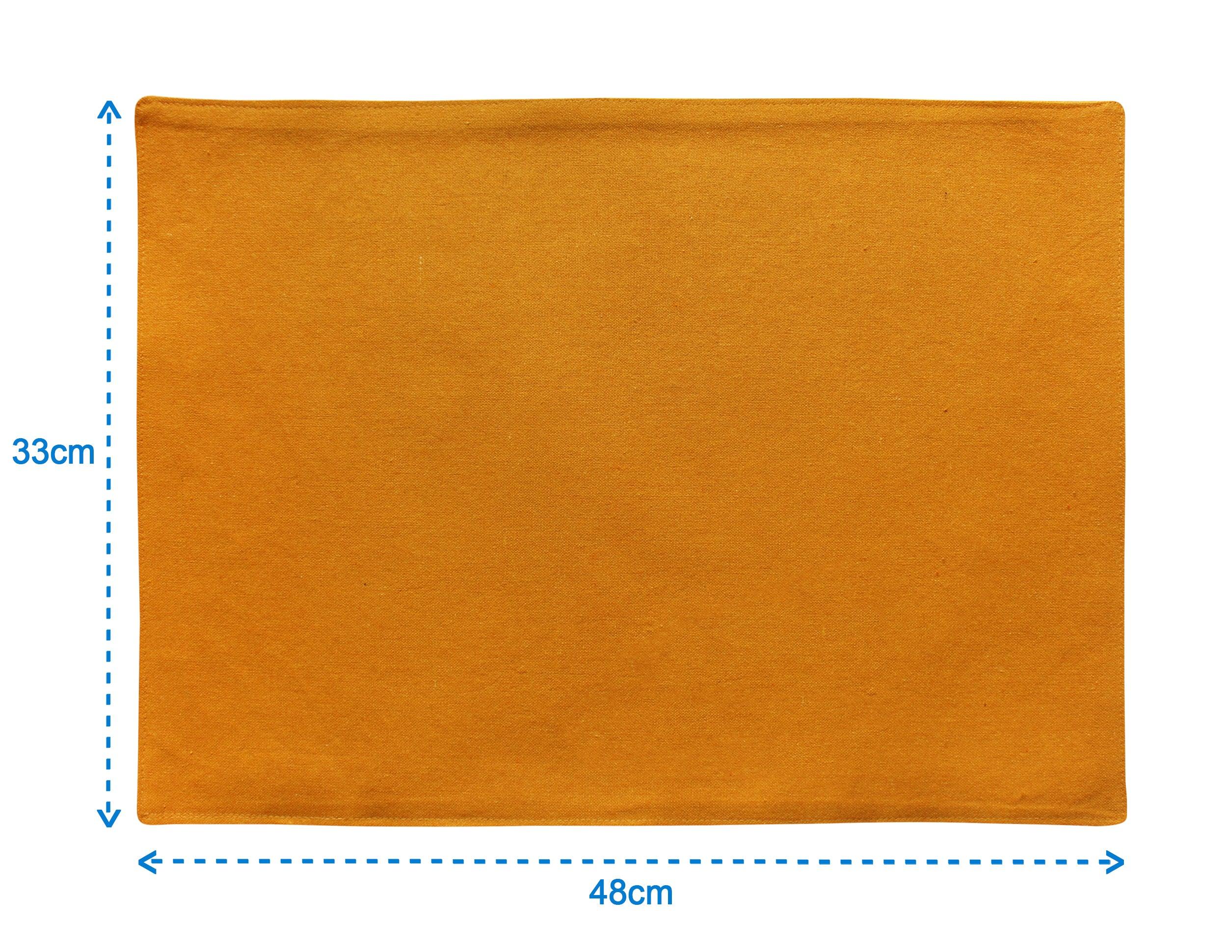 Cotton Solid Yellow Table Placemats Pack of 4
