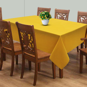 Cotton Solid Yellow 8 Seater Table Cloths Pack Of 1 freeshipping - Airwill