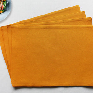 Cotton Solid Yellow Table Placemats Pack of 4 freeshipping - Airwill