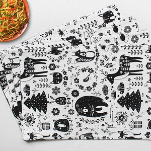 Cotton Wild Animals Table Placemats Pack Of 4 freeshipping - Airwill