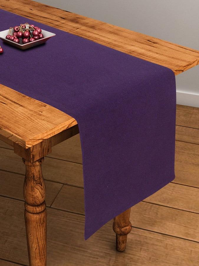 Cotton Solid Violet Table Runner