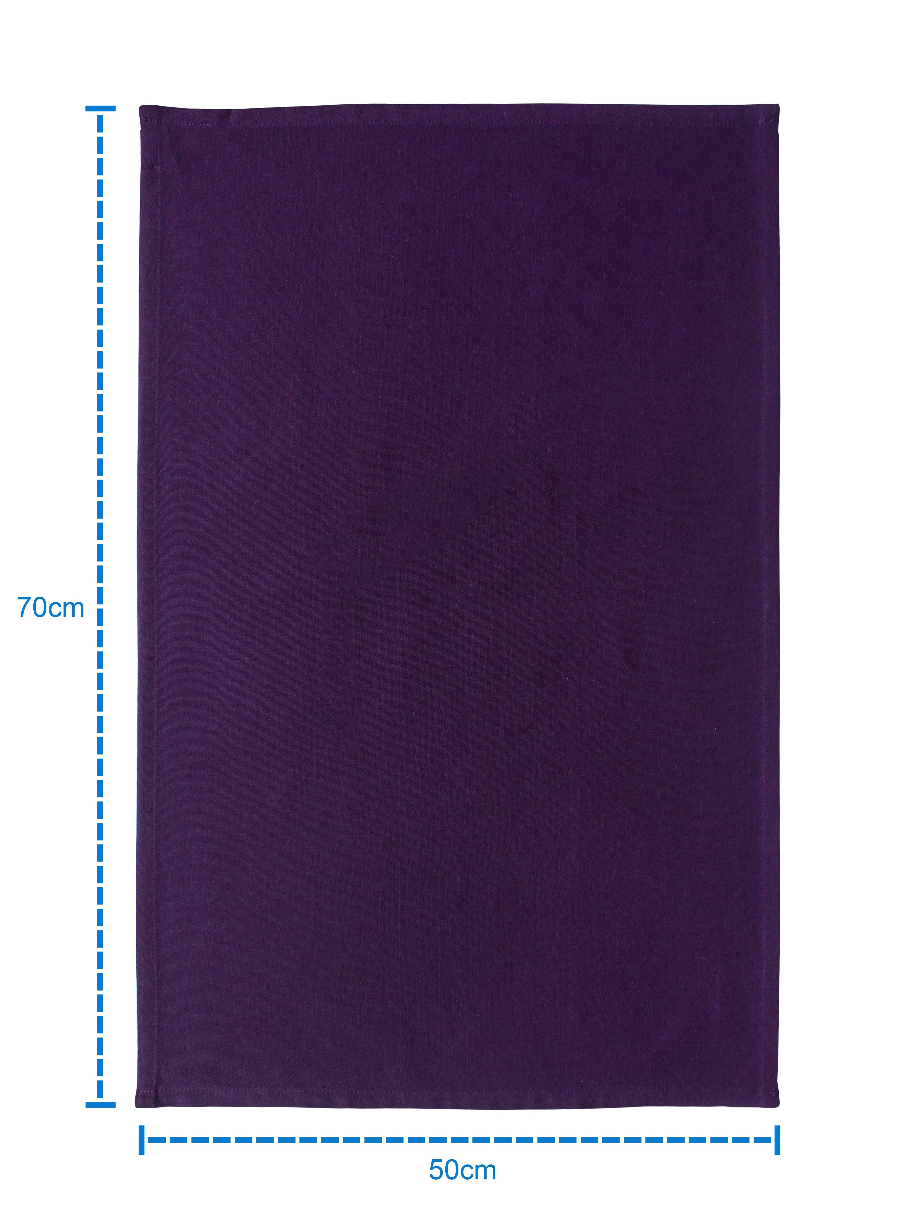 Cotton Solid Violet Kitchen Towels Pack of 4