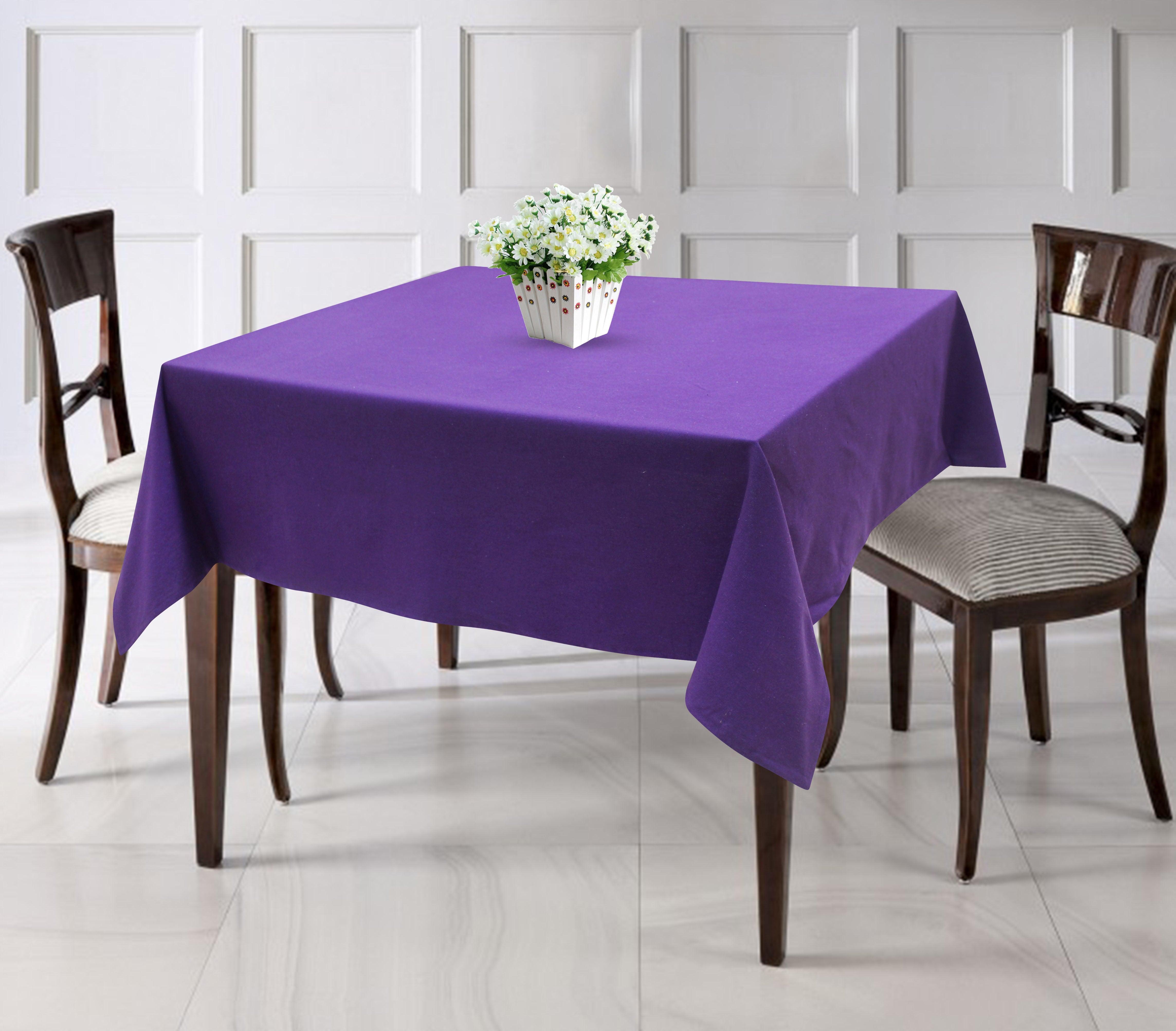 Cotton Plain Violet 8 Seater Table Cloths