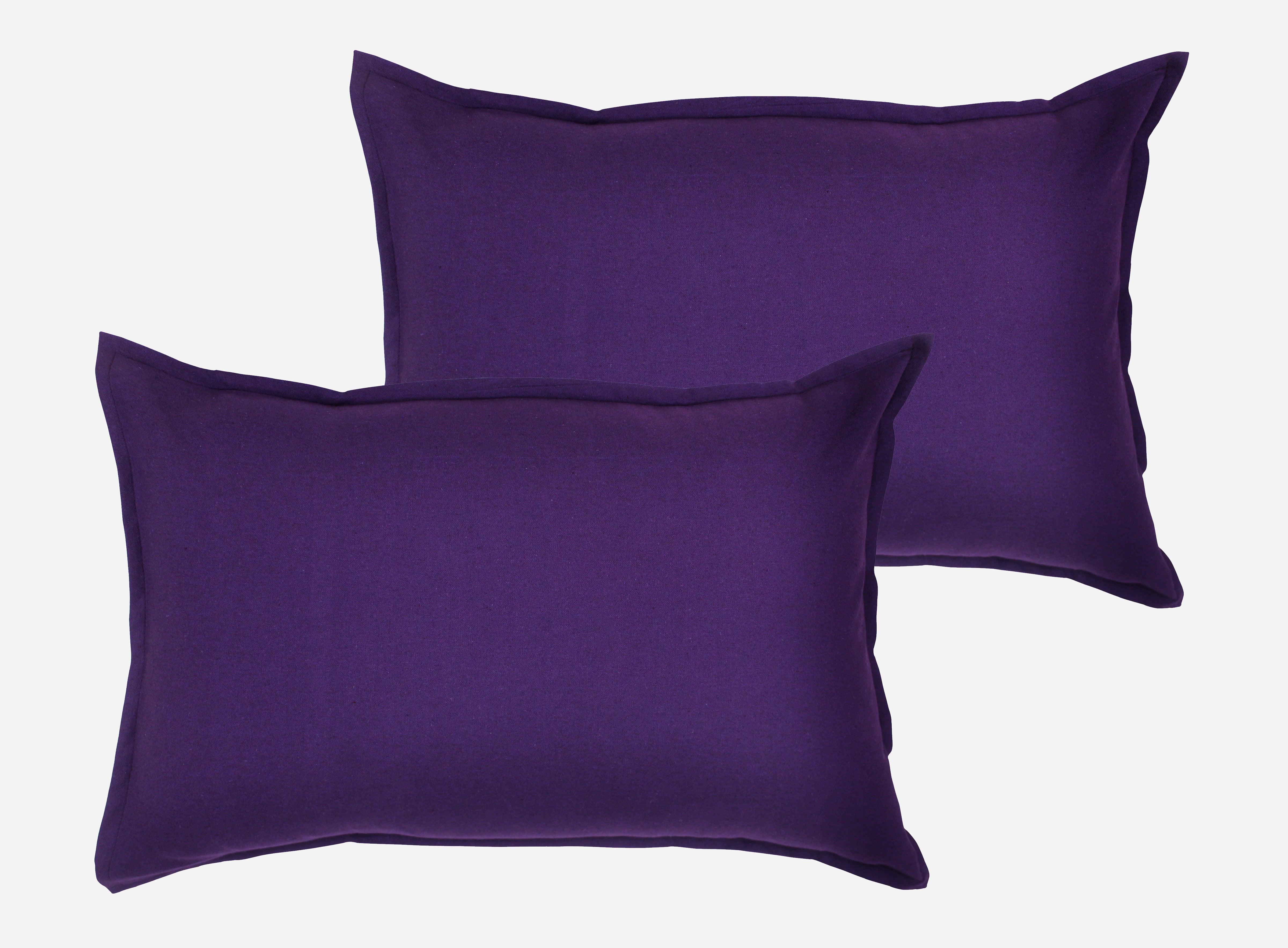 Cotton Solid Violet Pillow Covers Pack Of 2