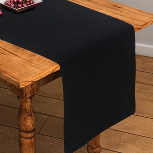 Cotton Solid Black 152cm Length Table Runner Pack Of 1 freeshipping - Airwill