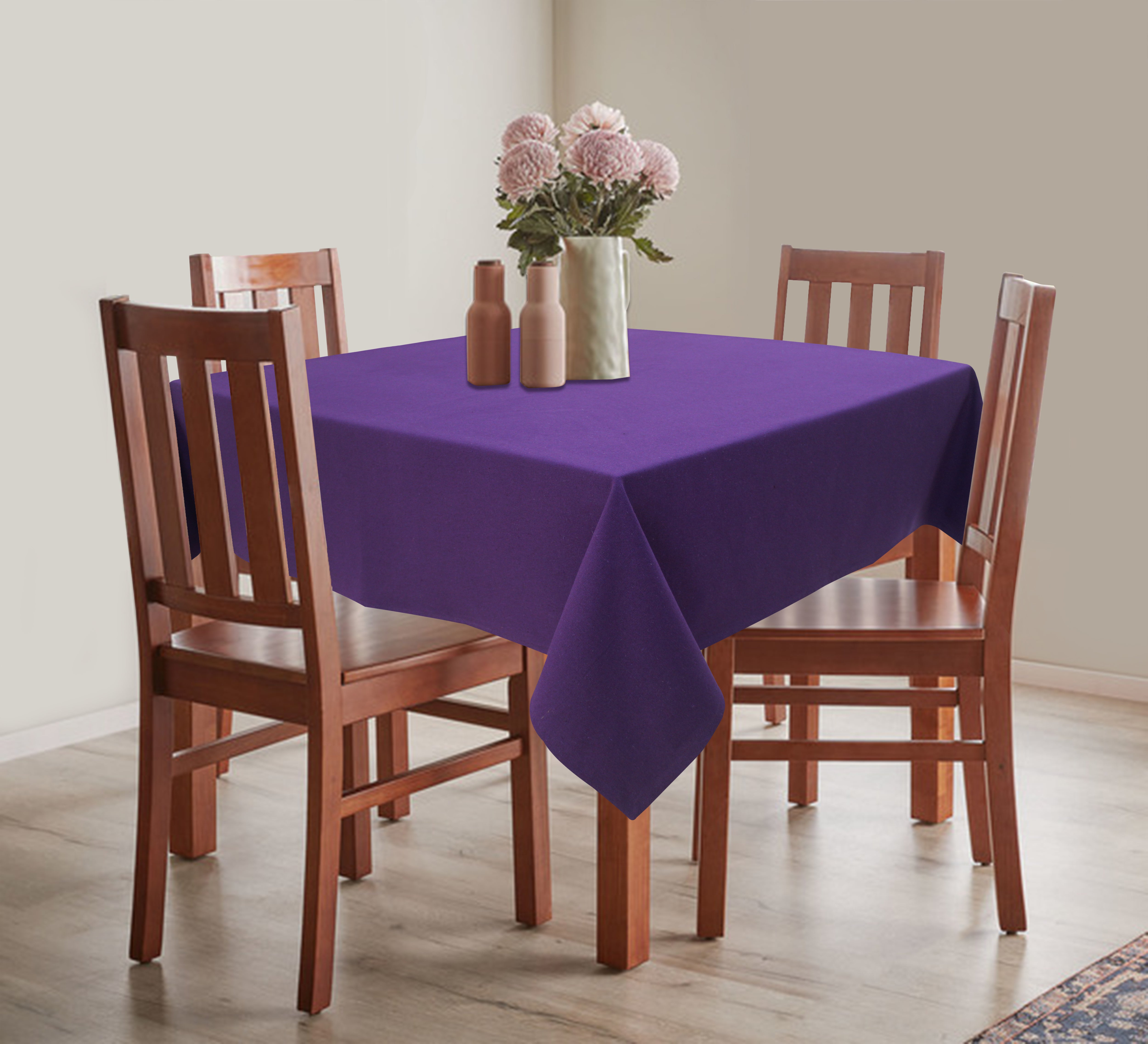 Cotton Plain Violet 8 Seater Table Cloths