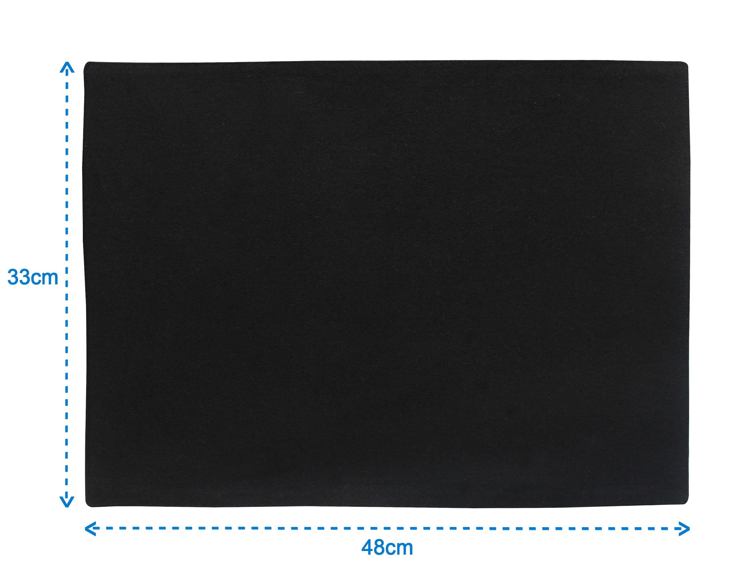 Cotton Solid Black Table Placemats Pack of 4