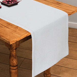 Cotton Solid White 152cm Length Table Runner Pack Of 1 freeshipping - Airwill