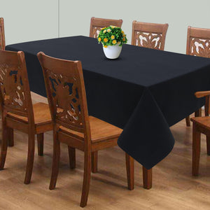 Cotton Solid Black 8 Seater Table Cloths Pack Of 1 freeshipping - Airwill