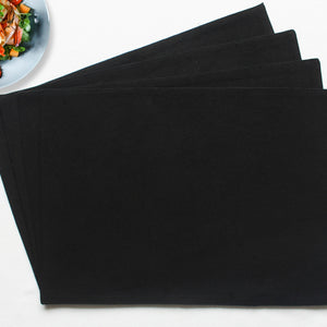 Cotton Solid Black Table Placemats Pack of 4 freeshipping - Airwill