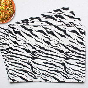 Cotton White Tiger Stripe Table Placemats Pack Of 4 freeshipping - Airwill