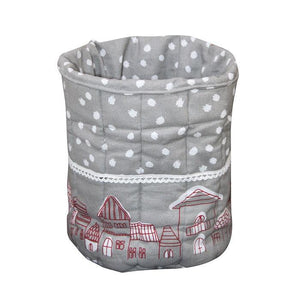 Cotton Printed Home Grey Fruit Basket Pack Of 1 freeshipping - Airwill