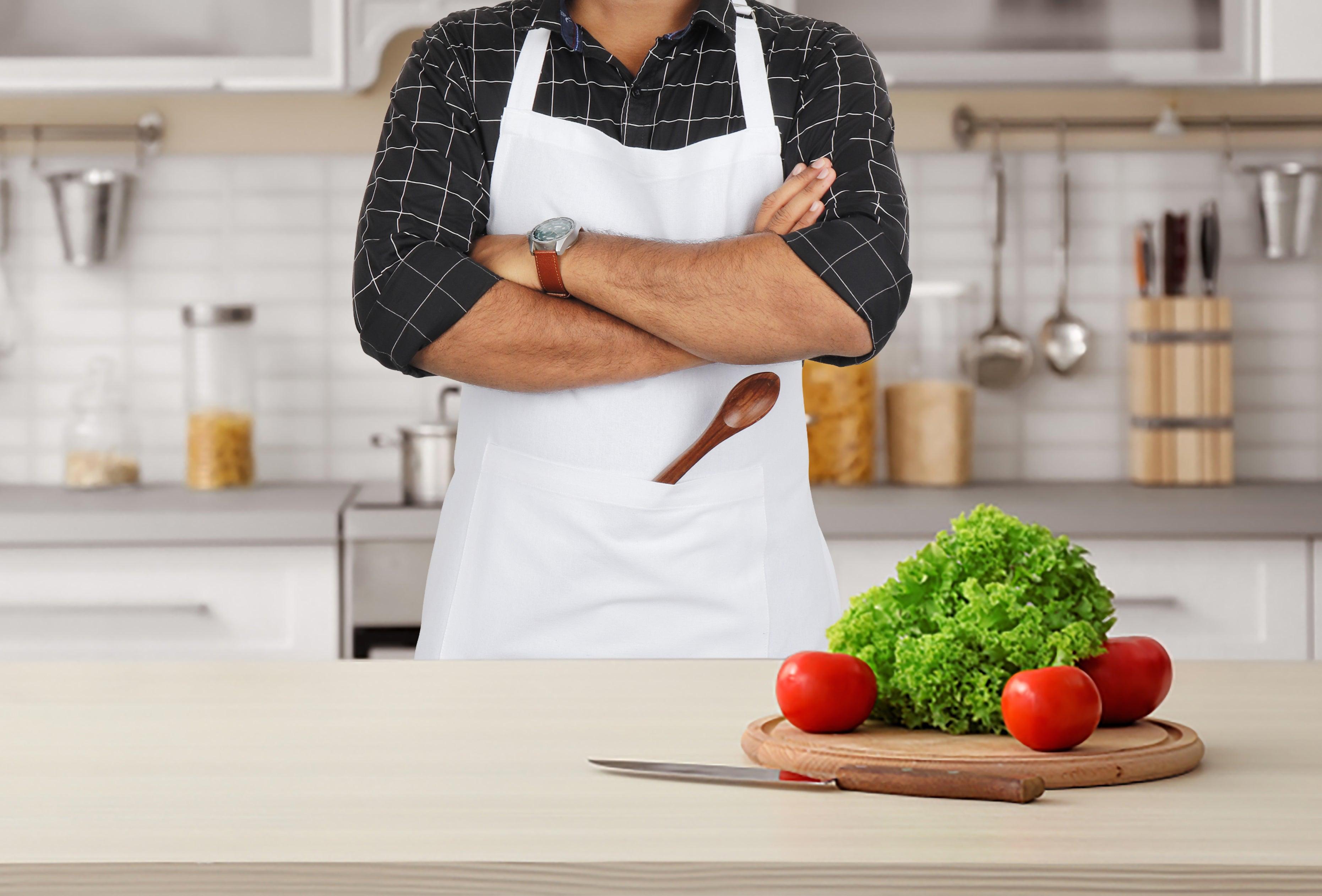 Cotton Solid White Free Size Apron