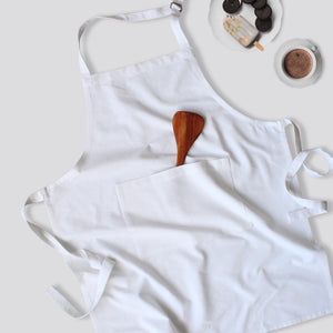 Cotton Solid White Free Size Apron Pack of 1 freeshipping - Airwill